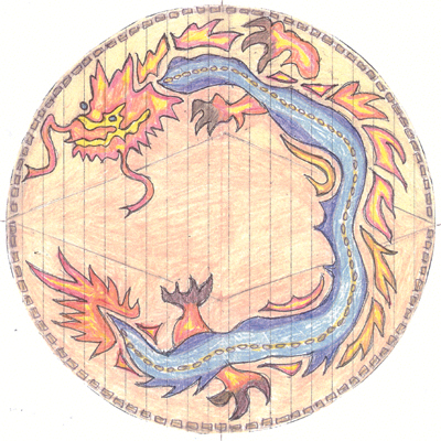 Dragon design in color pencil (click to enlarge)