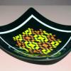 Pattern Bar Bowl:
Black, white, purple, yellow and orange 8"x8" pattern bar bowl.