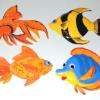 Fused Glass Fancy Fish - Set 1. Some tropical fish and some goldfish.